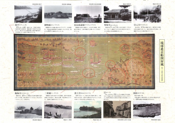 「琉球貿易図屏風」「琉球進貢船図屏風」(複製)パンフレット(裏)